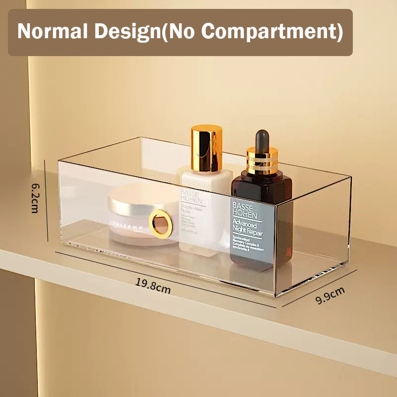 Locaupin Makeup Organizer with Brush Holder Clear Drawer, Stand for Lipsticks, Eyeshadow, Nail Polish Jewelry Skincare