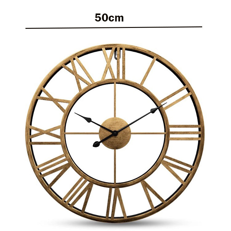 Locaupin Large Wall Clock Black Metal Battery Operated Wall Clock, Silent Clock Modern Home Decor for Living Room/Office
