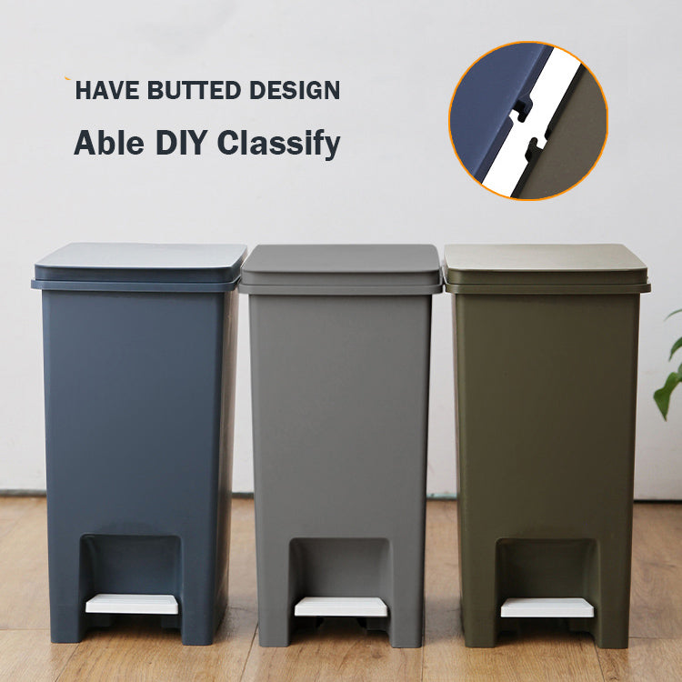 Locaupin 15L/20L Foot-on Sorting Bins Large Garbage Storage Box Plastic Garbage Sorting Paper Basket Trash can