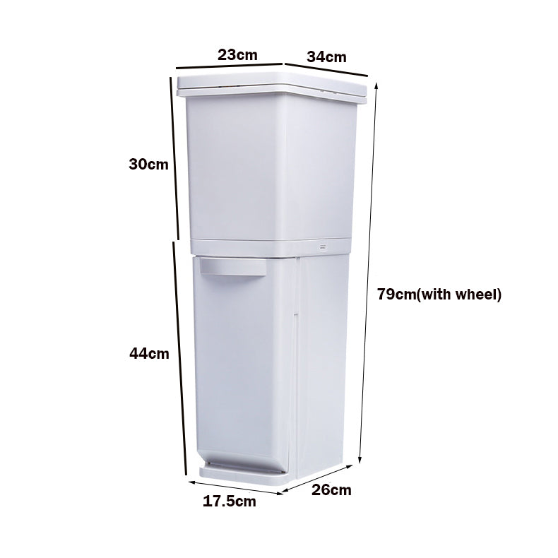 Locaupin Household Sorting 32/45L Trash Can Large Garbage Storage Box Plastic Garbage Sorting Paper Basket Trash can
