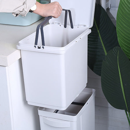 Locaupin Household Sorting 32/45L Trash Can Large Garbage Storage Box Plastic Garbage Sorting Paper Basket Trash can