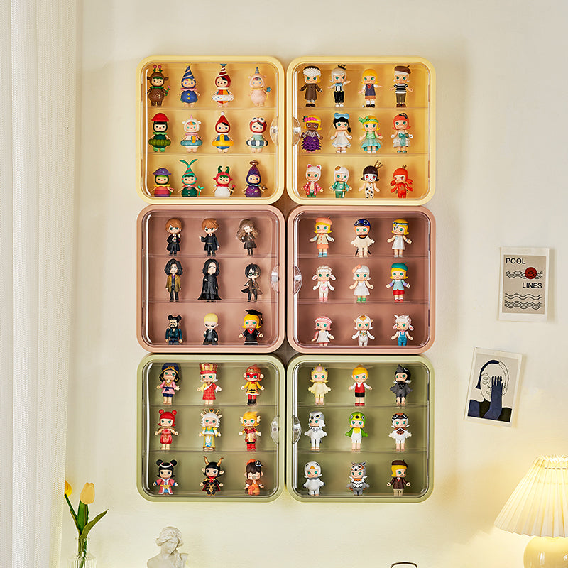Locaupin Clear Display Case Display Box Dustproof Storage Showcase Figurines Collection for Toy Dolls Souvenirs Models