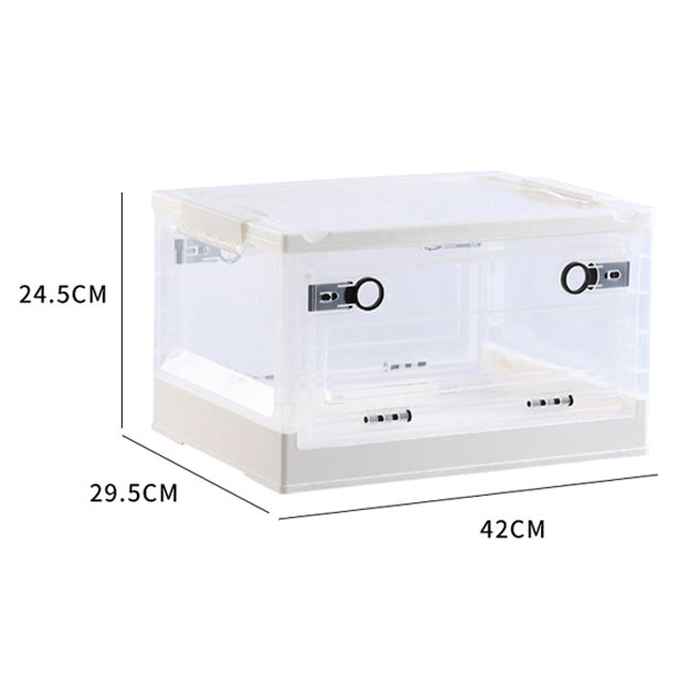 Locaupin Collapsible with Removable Storage Bins with Lids - Folding Plastic Stackable Organizer with Handle Baskets