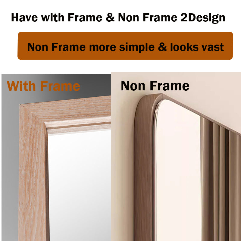 Locaupin Floor Mirror,Standing or Hanging Solid wood Mirror, Wood Frame & Wood Holder, HD&Explosion-Proof Silver Mirror