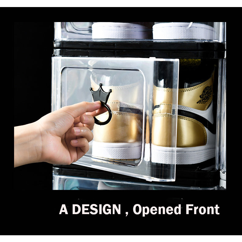 Locaupin Stackable Transparent Shoes Storage Cabinets Box Shoe Container Plastic Shoe Organization Home Storage
