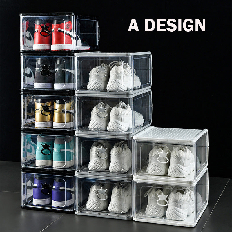 Locaupin Stackable Transparent Shoes Storage Cabinets Box Shoe Container Plastic Shoe Organization Home Storage