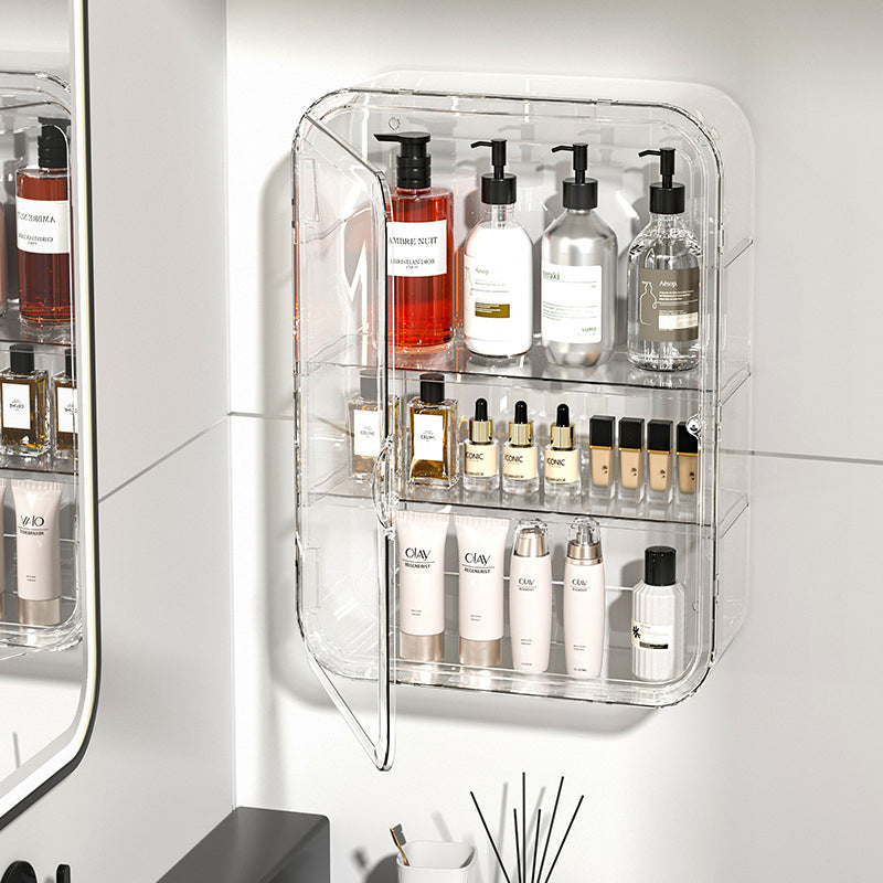 Locaupin Clear Bathroom Storage Display Box Dustproof Storage Showcase Figurines Collection for Toy Dolls Souvenir Model