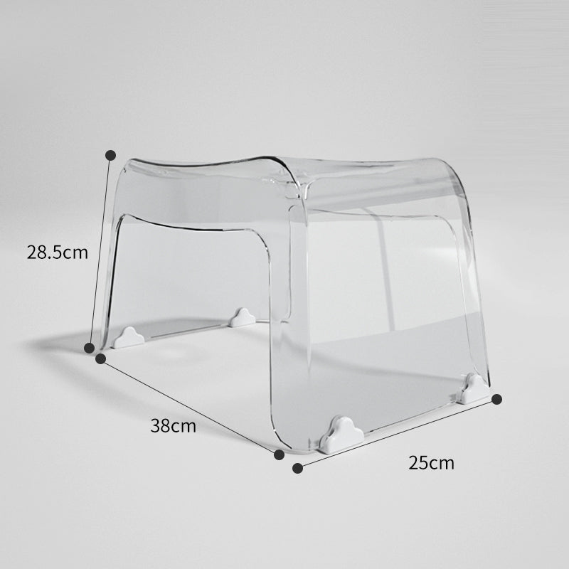 Locaupin Step Stool Clear Foot Stool Bathroom Shower Stool Used as Computer Stand for Adults and Children