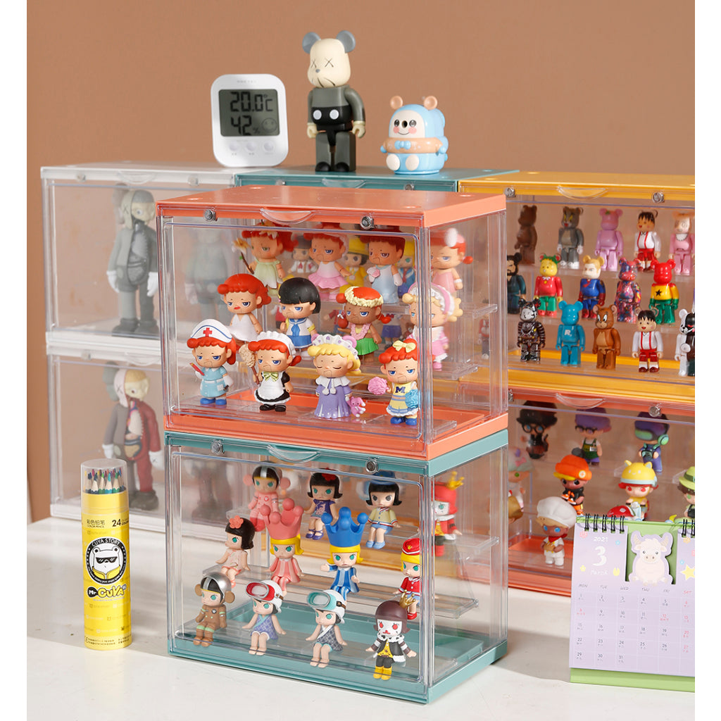 Locaupin Clear Display Case Display Box Dustproof Storage Showcase Figurines Collection for Toy Dolls Souvenirs Models