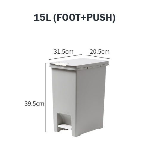 Locaupin 15L/20L Foot-on Sorting Bins Large Garbage Storage Box Plastic Garbage Sorting Paper Basket Trash can