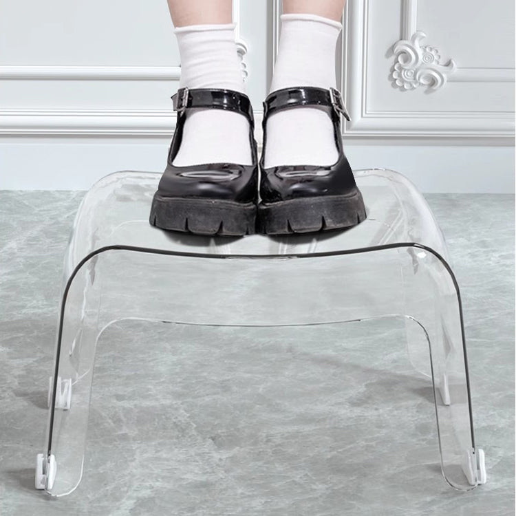 Locaupin Step Stool Clear Foot Stool Bathroom Shower Stool Used as Computer Stand for Adults and Children