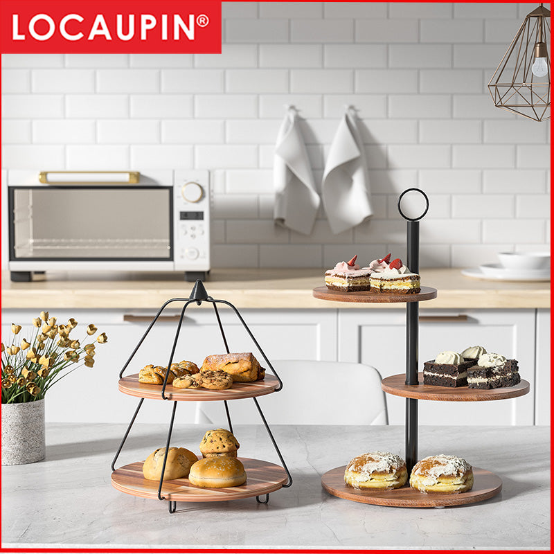 Locaupin Wood Cupcake Stand Sturdy ,Stand Tower Tree Display Pastry Serving Tray,Dessert Tower Serving Tray