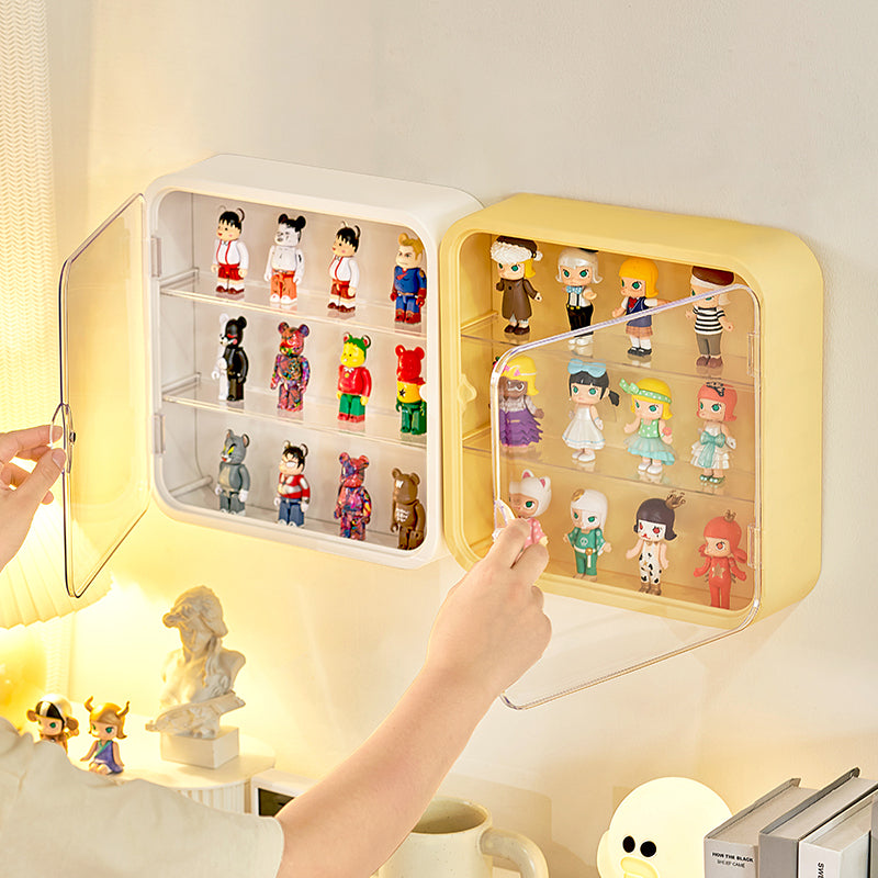 Locaupin Clear Display Case Display Box Dustproof Storage Showcase Figurines Collection for Toy Dolls Souvenirs Models