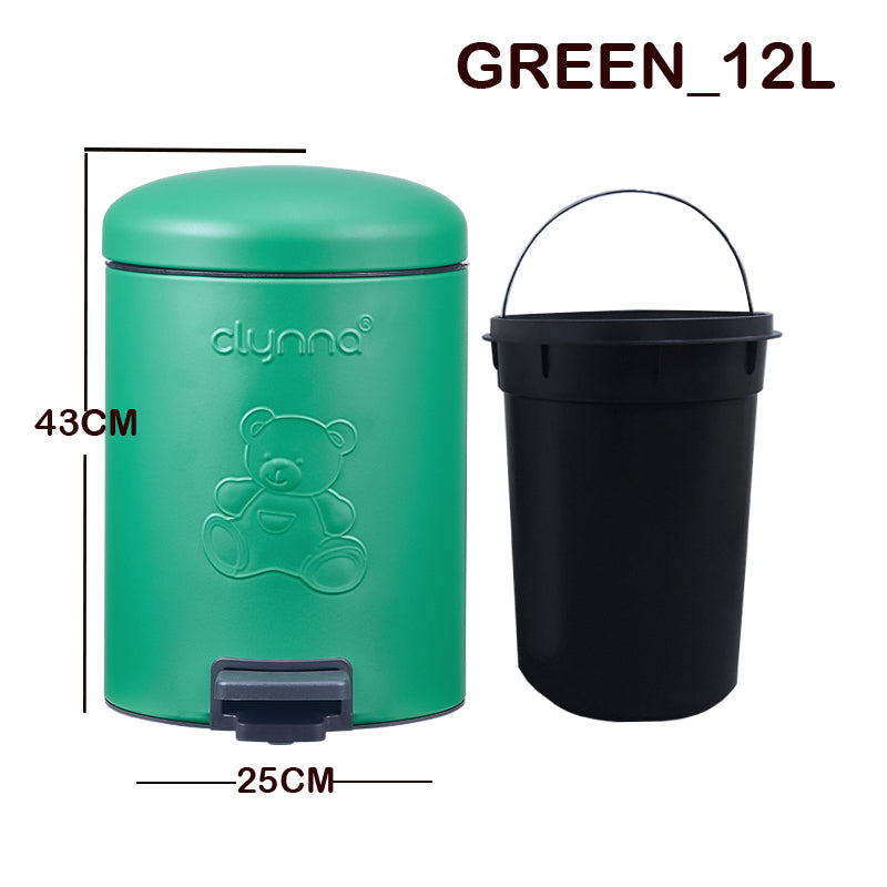 Locaupin 20L 30L Metal Hands Free Foot Pedal Type Trash Can Silent Close Lid Waste Basket Garbage Bin with Inner Bucket