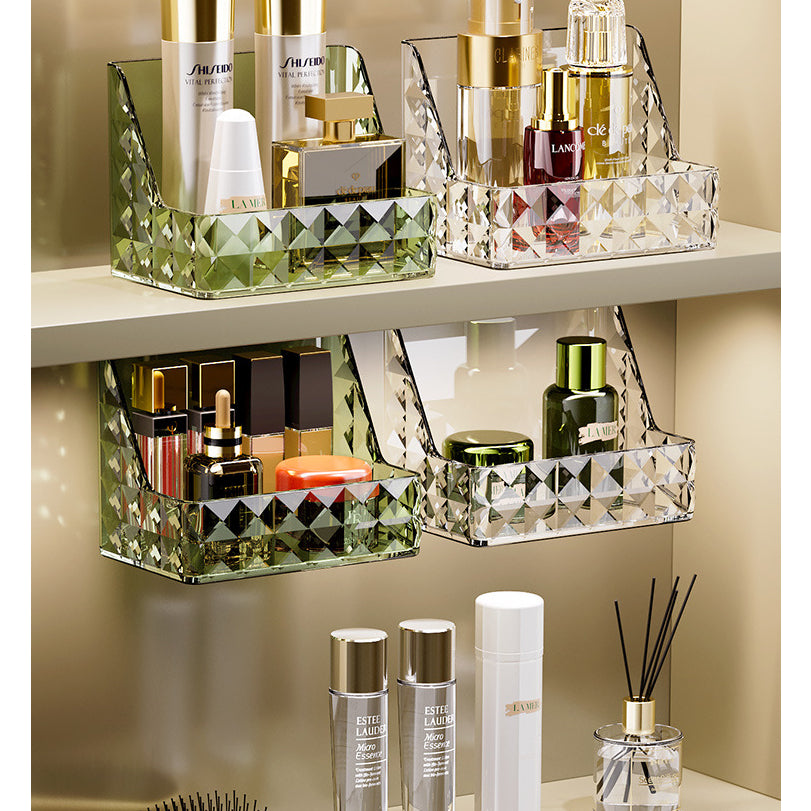 Locaupin Makeup Organizer with Brush Holder Clear Drawer, Stand for Lipsticks, Eyeshadow, Nail Polish Jewelry Skincare