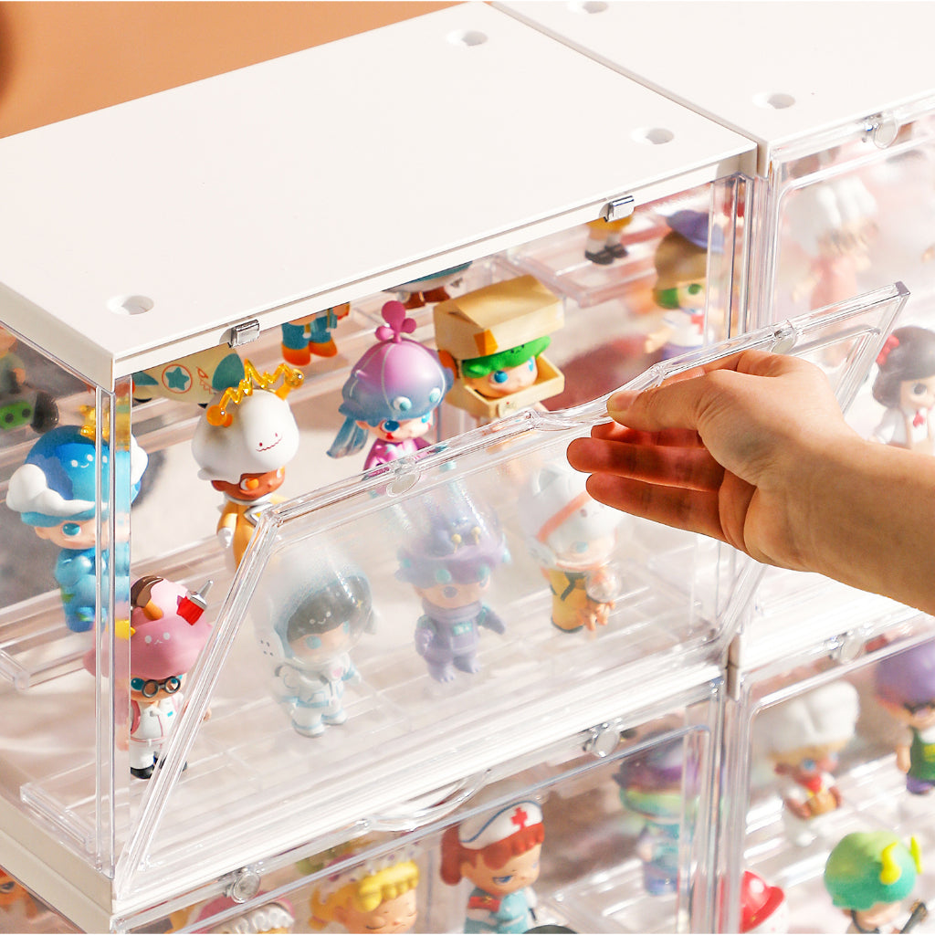 Locaupin Clear Display Case Display Box Dustproof Storage Showcase Figurines Collection for Toy Dolls Souvenirs Models