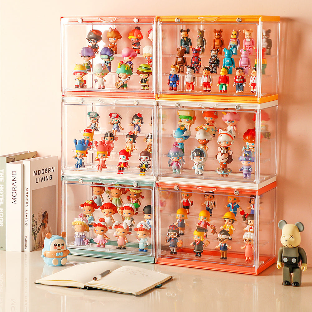 Locaupin Clear Display Case Display Box Dustproof Storage Showcase Figurines Collection for Toy Dolls Souvenirs Models
