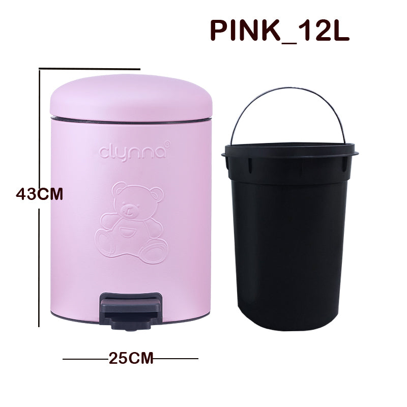 Locaupin 20L 30L Metal Hands Free Foot Pedal Type Trash Can Silent Close Lid Waste Basket Garbage Bin with Inner Bucket