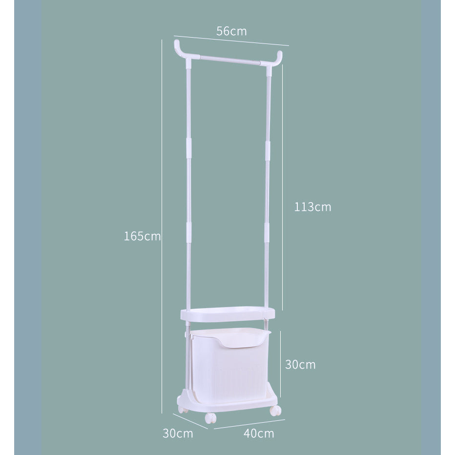 Locaupin 2 Tier Laundry Baskets Bathroom Storage Basket Clothes Storage Rack Clothes Organizers with Hanger