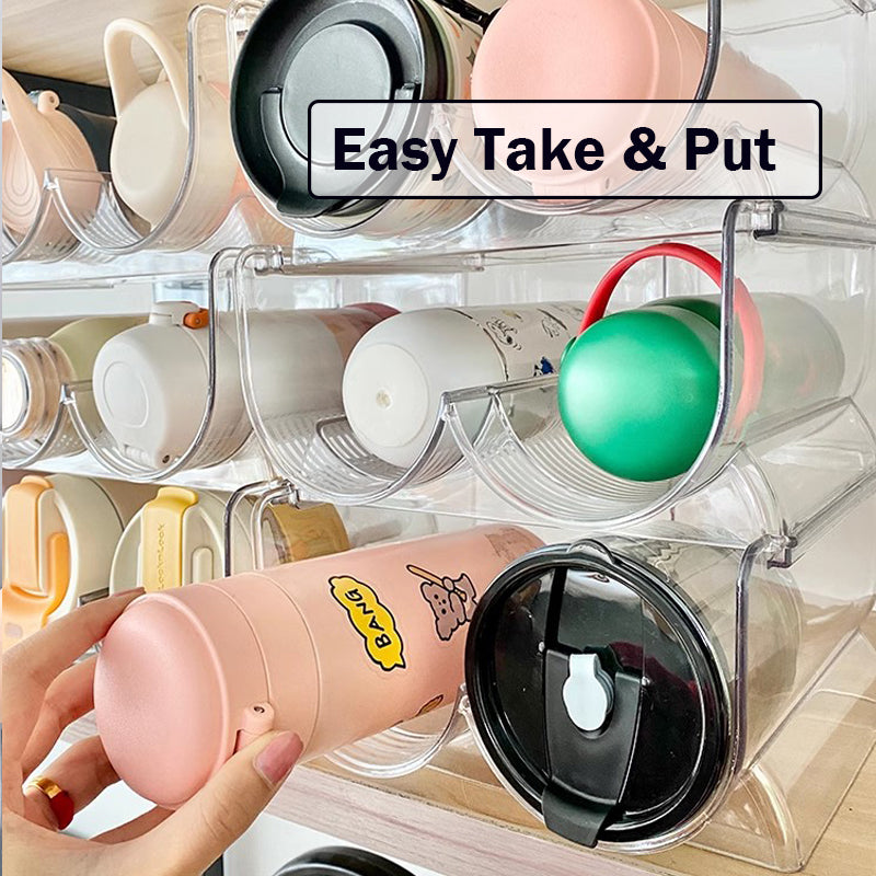 Locaupin Plastic Free-Standing Water Bottle Holder Storage Organizer, Wine Rack for Kitchen Countertops, Table Top, Pant