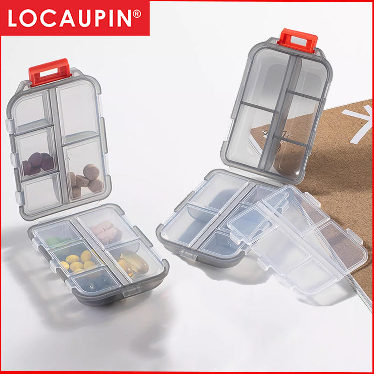 Locaupin Pill Case Portable Small Travel Pill Organizer Portable Pocket Pill Box Dispenser, Medicine Storage Box-1pcs