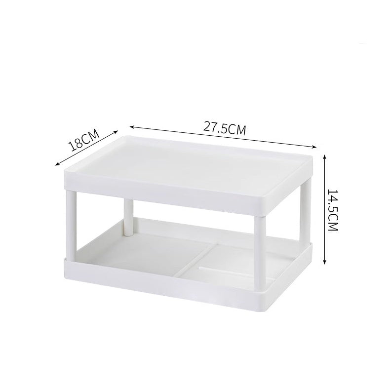 Locaupin Desktop Storage Rack Organizer Double-Layer Stationery Storage Holder Table Sundries Display for Office Dorm