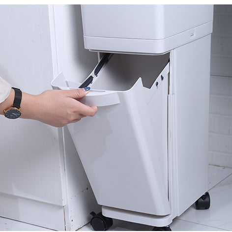 Locaupin Household Sorting 32/45L Trash Can Large Garbage Storage Box Plastic Garbage Sorting Paper Basket Trash can
