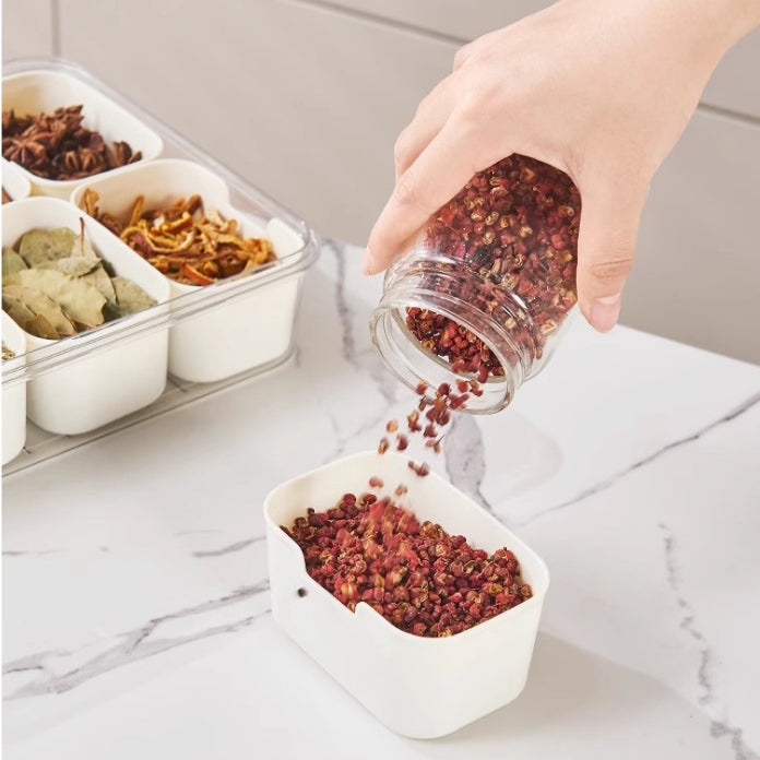 Locaupin Food Storage Containers Stackable Refrigerator Organizer Bins with Lids with Removable Compartment