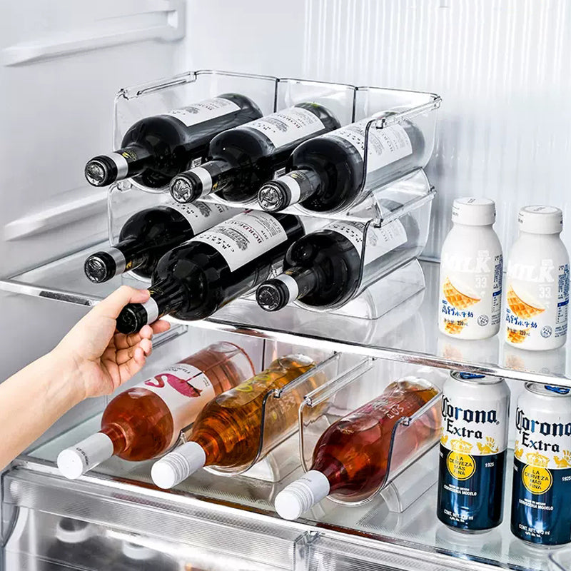 Locaupin Plastic Free-Standing Water Bottle Holder Storage Organizer, Wine Rack for Kitchen Countertops, Table Top, Pant