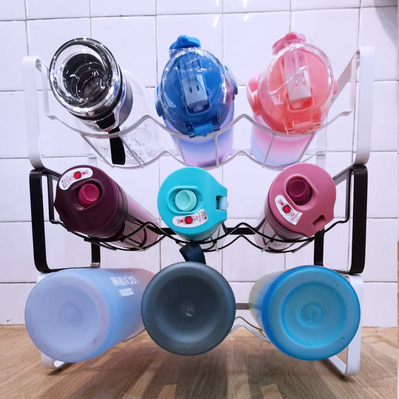 Locaupin Stackable Water Bottle Organizer for Cabinet, Water Bottle Holder, Stackable Water Bottle Storage Rack