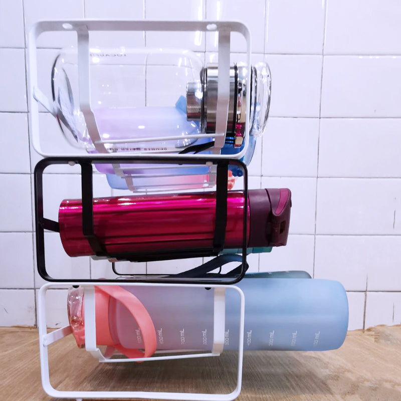 Locaupin Stackable Water Bottle Organizer for Cabinet, Water Bottle Holder, Stackable Water Bottle Storage Rack