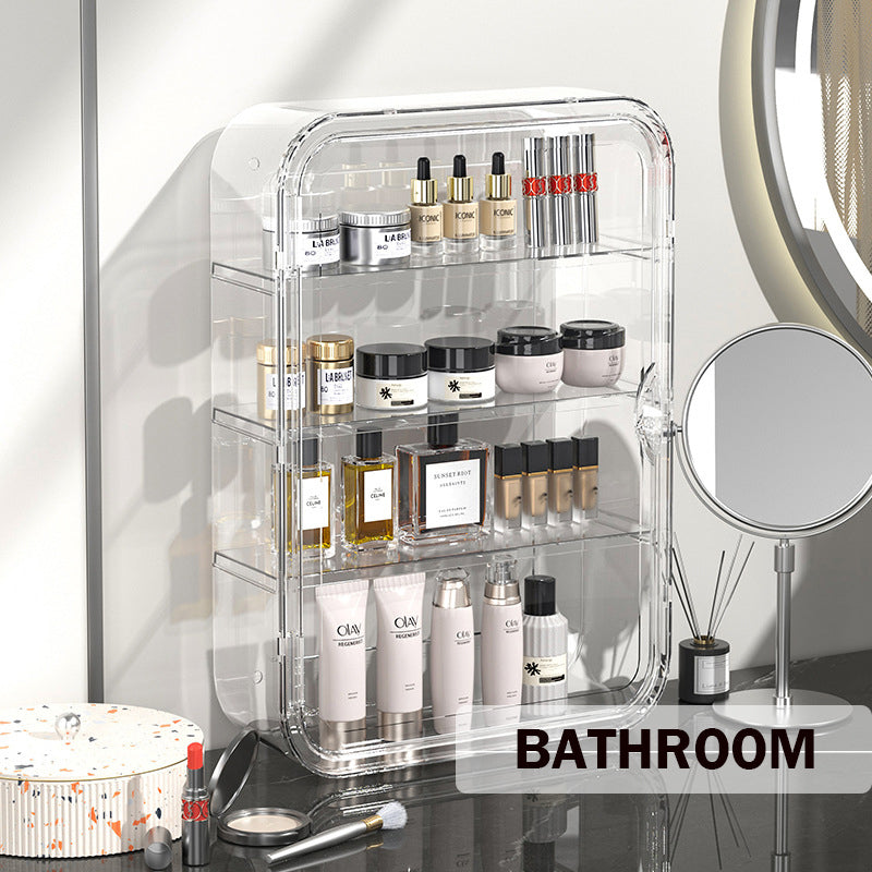 Locaupin Clear Bathroom Storage Display Box Dustproof Storage Showcase Figurines Collection for Toy Dolls Souvenir Model