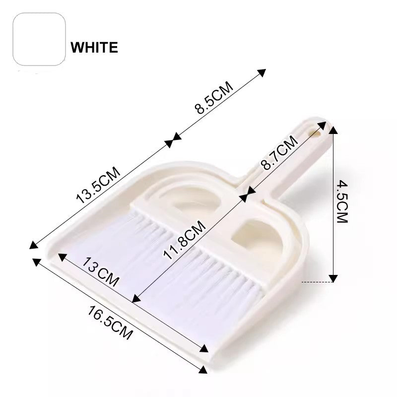 Locaupin White Mini Cleaning Brush Small Broom Dustpans Set Desktop Garbage Sweeper for Desktop Computer Keyboard Cars