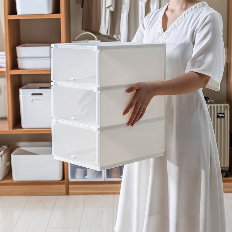 Locaupin Stackable Transparent Shoes Storage Cabinets Box Shoe Container Plastic Shoe Organization Home Storage
