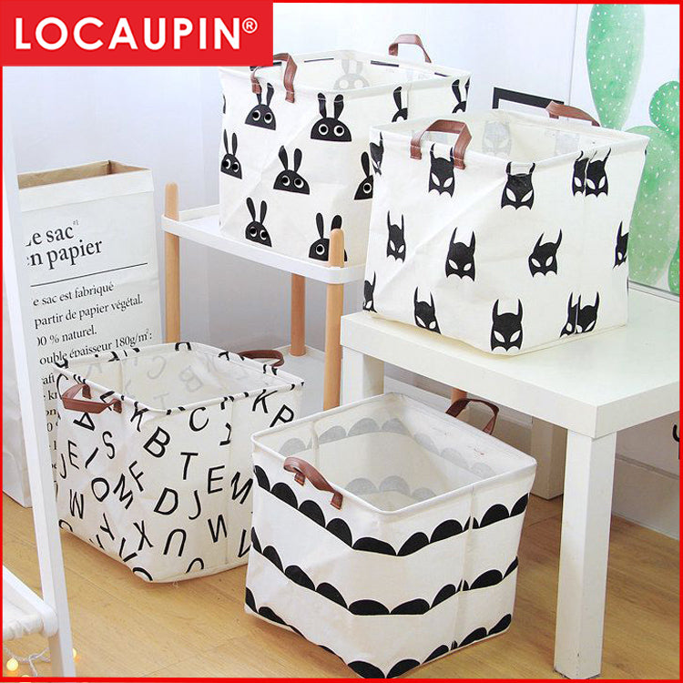 Locaupin Cotton Linen Laundry Storage Basket Laundry Bags