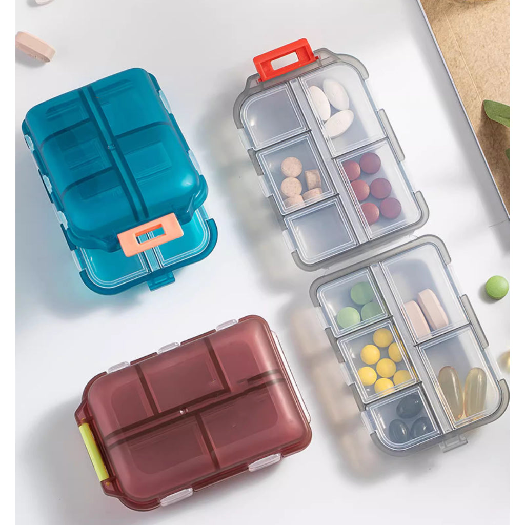Locaupin Pill Case Portable Small Travel Pill Organizer Portable Pocket Pill Box Dispenser, Medicine Storage Box-1pcs