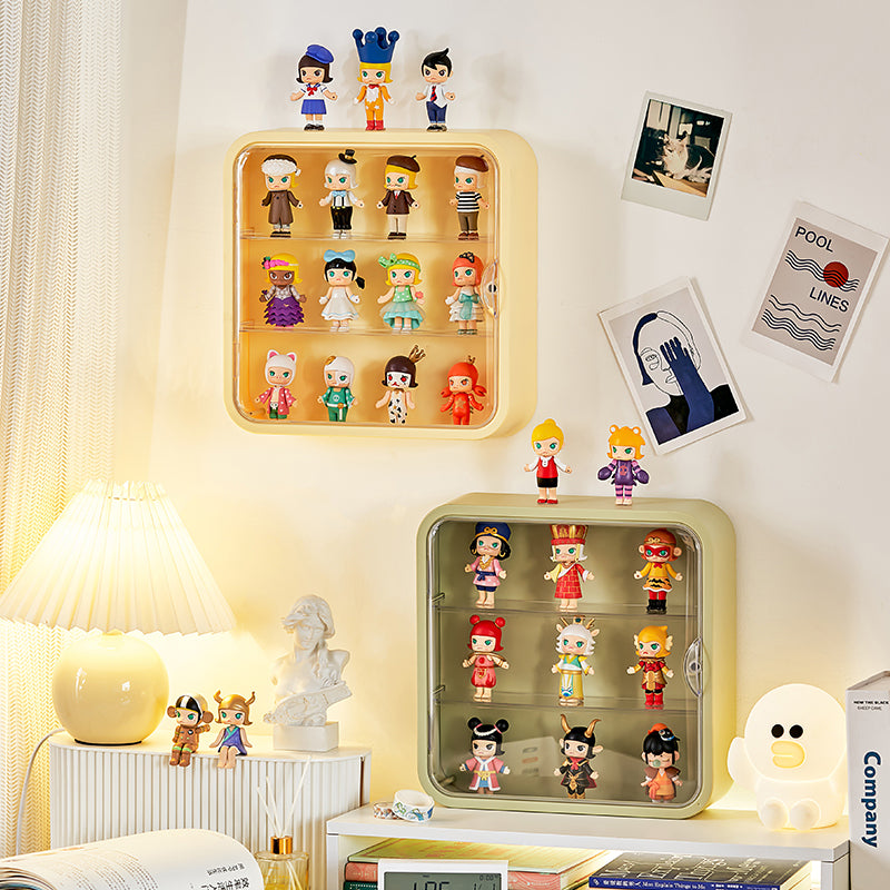 Locaupin Clear Display Case Display Box Dustproof Storage Showcase Figurines Collection for Toy Dolls Souvenirs Models