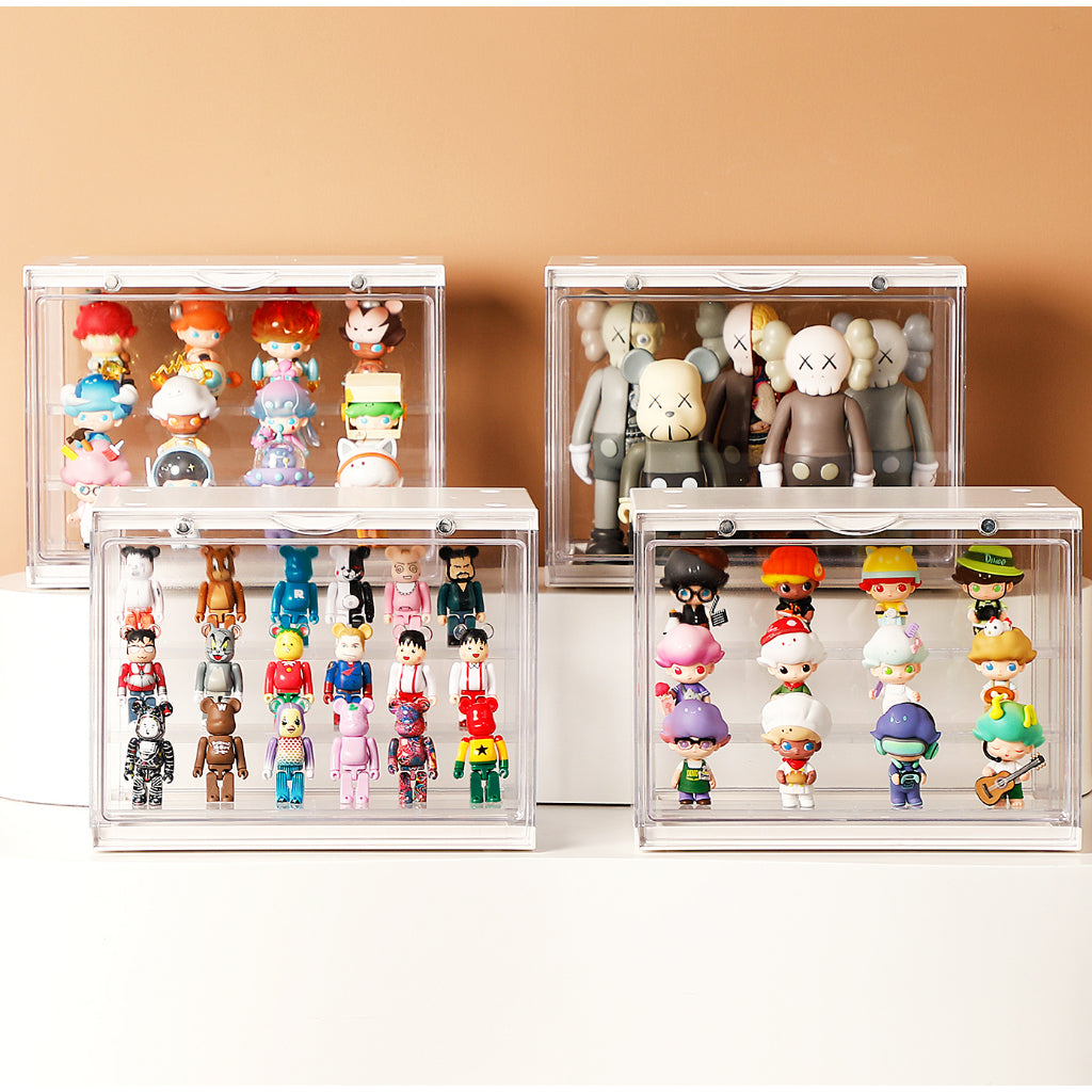 Locaupin Clear Display Case Display Box Dustproof Storage Showcase Figurines Collection for Toy Dolls Souvenirs Models