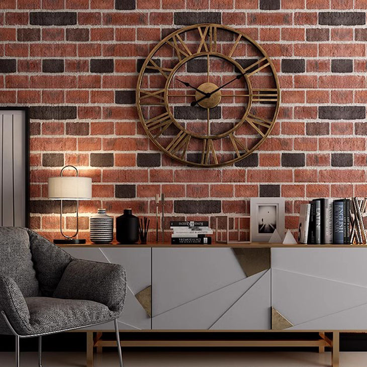 Locaupin Large Wall Clock Black Metal Battery Operated Wall Clock, Silent Clock Modern Home Decor for Living Room/Office