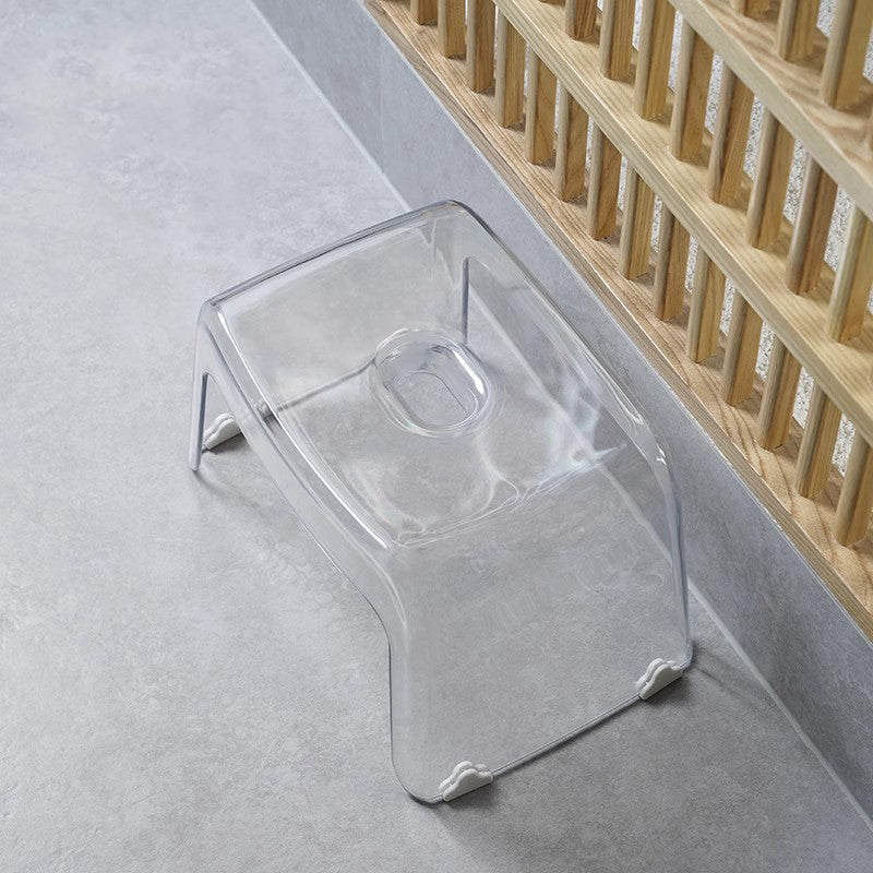 Locaupin Step Stool Clear Foot Stool Bathroom Shower Stool Used as Computer Stand for Adults and Children