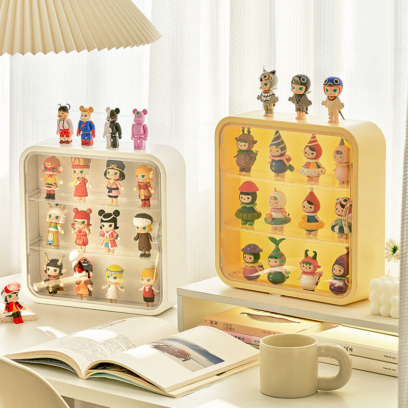 Locaupin Clear Display Case Display Box Dustproof Storage Showcase Figurines Collection for Toy Dolls Souvenirs Models