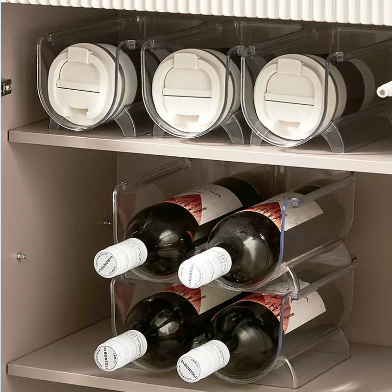 Locaupin Plastic Free-Standing Water Bottle Holder Storage Organizer, Wine Rack for Kitchen Countertops, Table Top, Pant