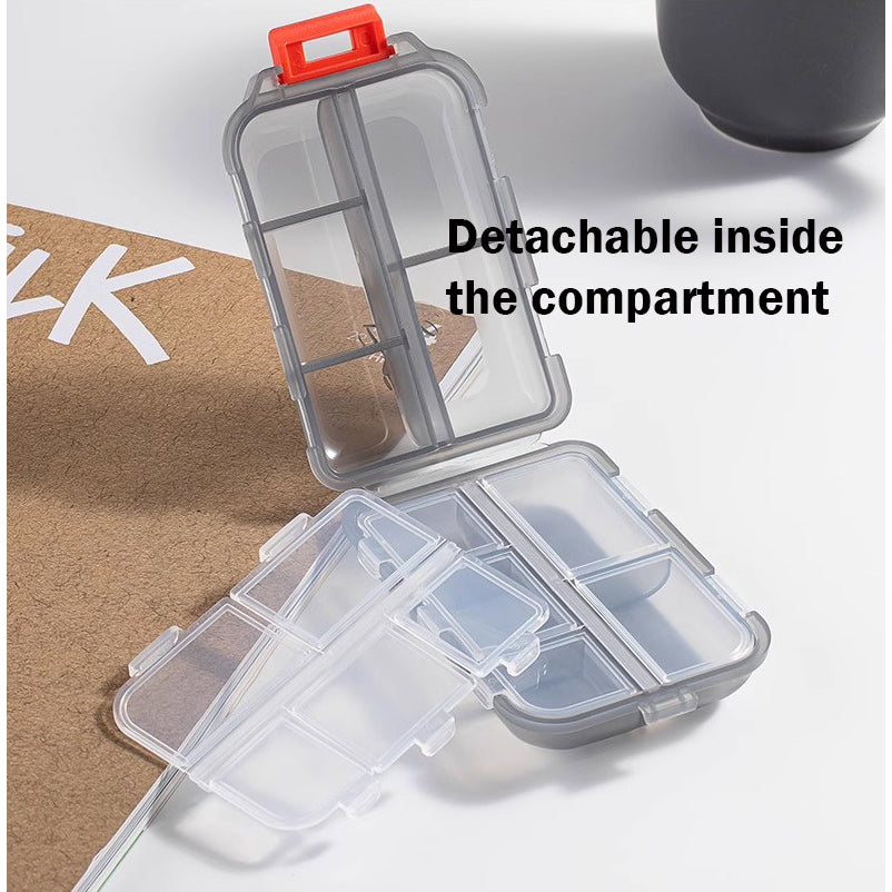 Locaupin Pill Case Portable Small Travel Pill Organizer Portable Pocket Pill Box Dispenser, Medicine Storage Box-1pcs