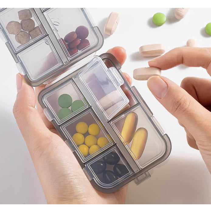 Locaupin Pill Case Portable Small Travel Pill Organizer Portable Pocket Pill Box Dispenser, Medicine Storage Box-1pcs