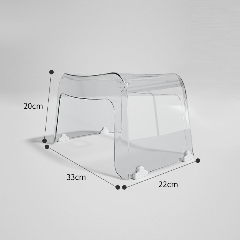Locaupin Step Stool Clear Foot Stool Bathroom Shower Stool Used as Computer Stand for Adults and Children