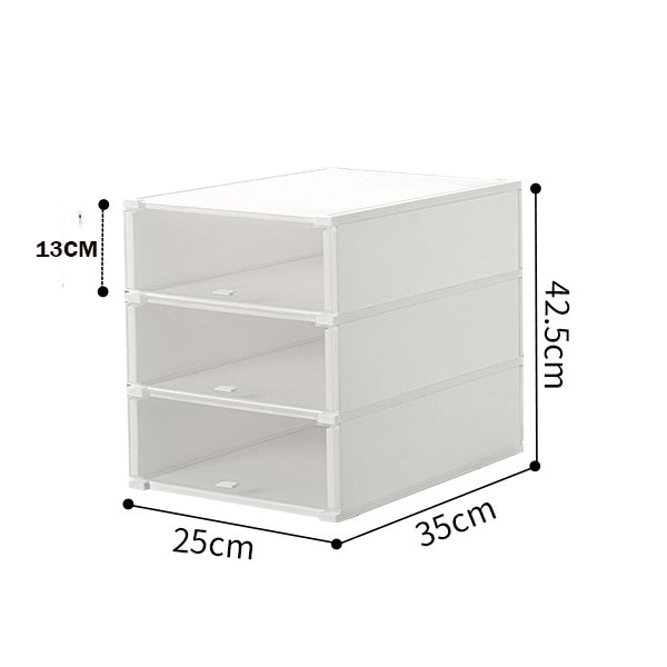 Locaupin Stackable Transparent Shoes Storage Cabinets Box Shoe Container Plastic Shoe Organization Home Storage