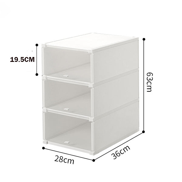 Locaupin Stackable Transparent Shoes Storage Cabinets Box Shoe Container Plastic Shoe Organization Home Storage