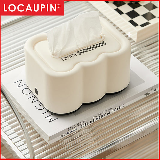Locaupin Facial Tissue Box Cover Napkin Holder Organizer Paper Towel Dispenser Container for Bathroom Car