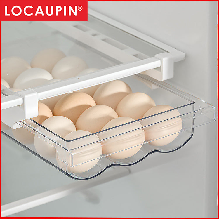 Locaupin Refrigerator Egg Holder, Fridge Egg Drawer Organizer, Egg Holder Tray ,Egg Container Storage Bins Rolling Fits