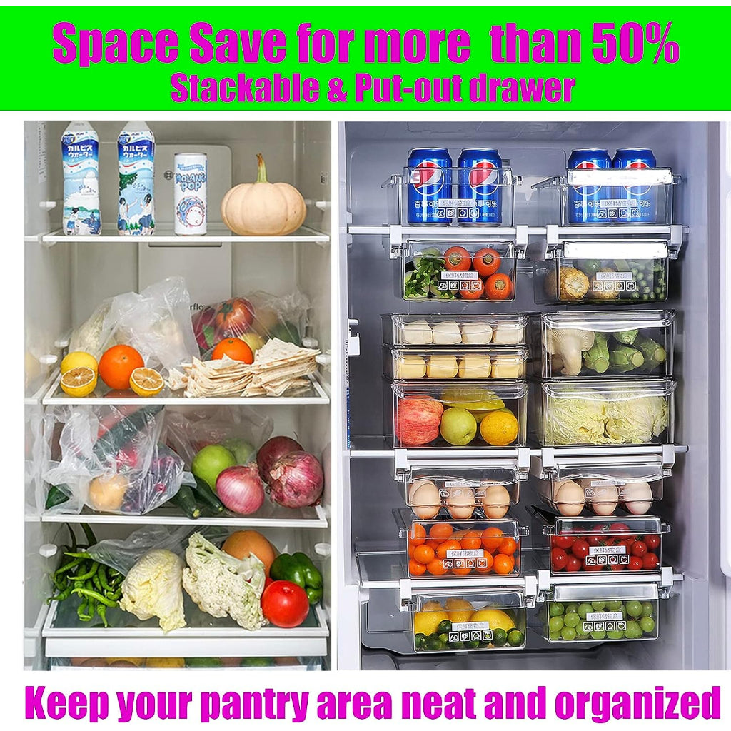 Locaupin Refrigerator Egg Holder, Fridge Egg Drawer Organizer, Egg Holder Tray ,Egg Container Storage Bins Rolling Fits
